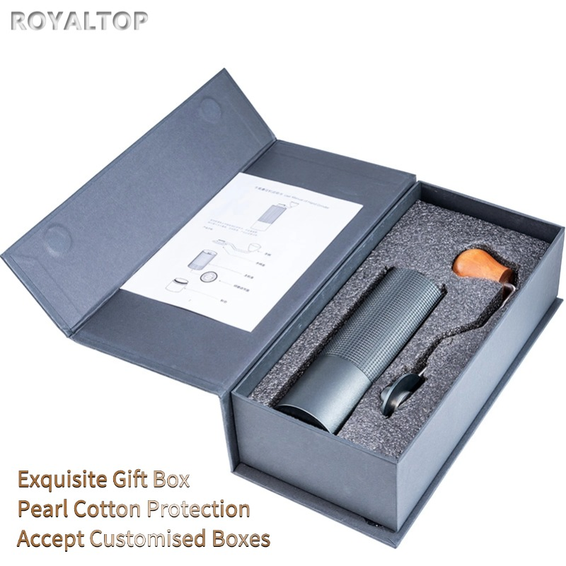 Wholesale Espresso Moka Pot Drip Turkish Coffee Hand Mill Stainless Steel Conical Burr Coffee Manual Grinder with Gift Box