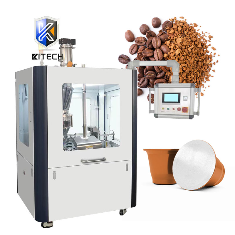 Kitech Small Scale Automatic Rotary Instant Coffee Pod Coffee Capsule K Cup Packing Filling Sealing Machine
