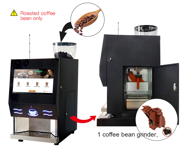 Auto Self Cleaning Stand Office Vending Machine Fresh Coffee Tea Milk Juice Vending Machine