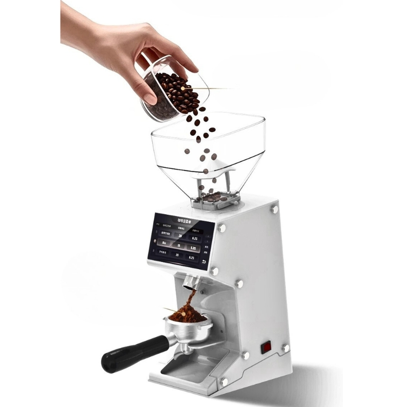 Automatic Flat Burr Commercial Coffee Bean Grinder Machine Electric Espresso Coffee Maker