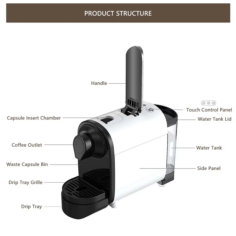 Wholesale Capsule Pod Hot and Iced Coffee Machine Multiple Brew Sizes American Single Serve K Cup Multi Capsule Compact Electric Semi-Automatic Coffee Machine