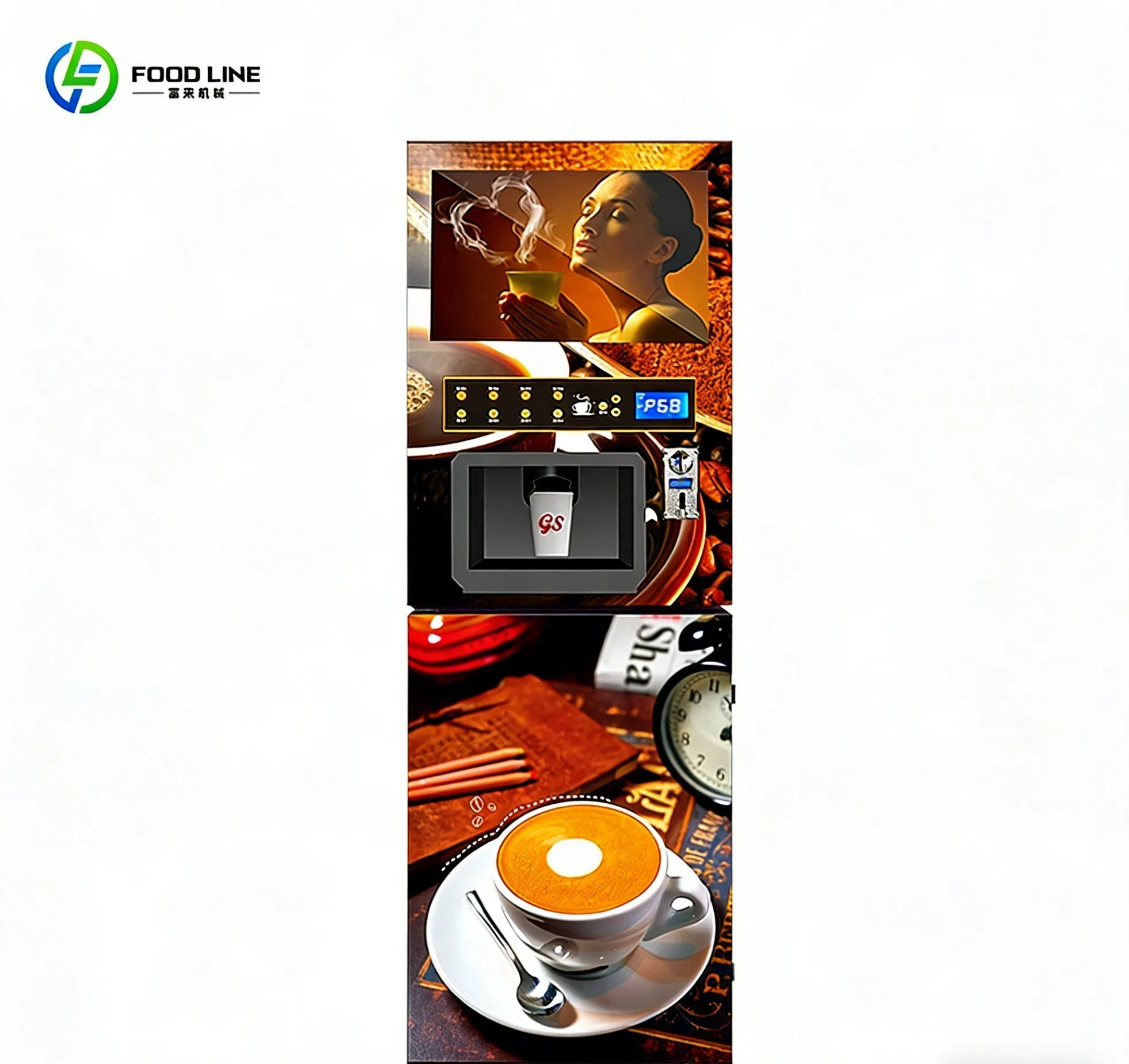 New Modern Outdoor Automatic Touchscreen Fresh Instant Hot and Cold Tea Coffee Vending Machine Self Service Ice Espresso Machine