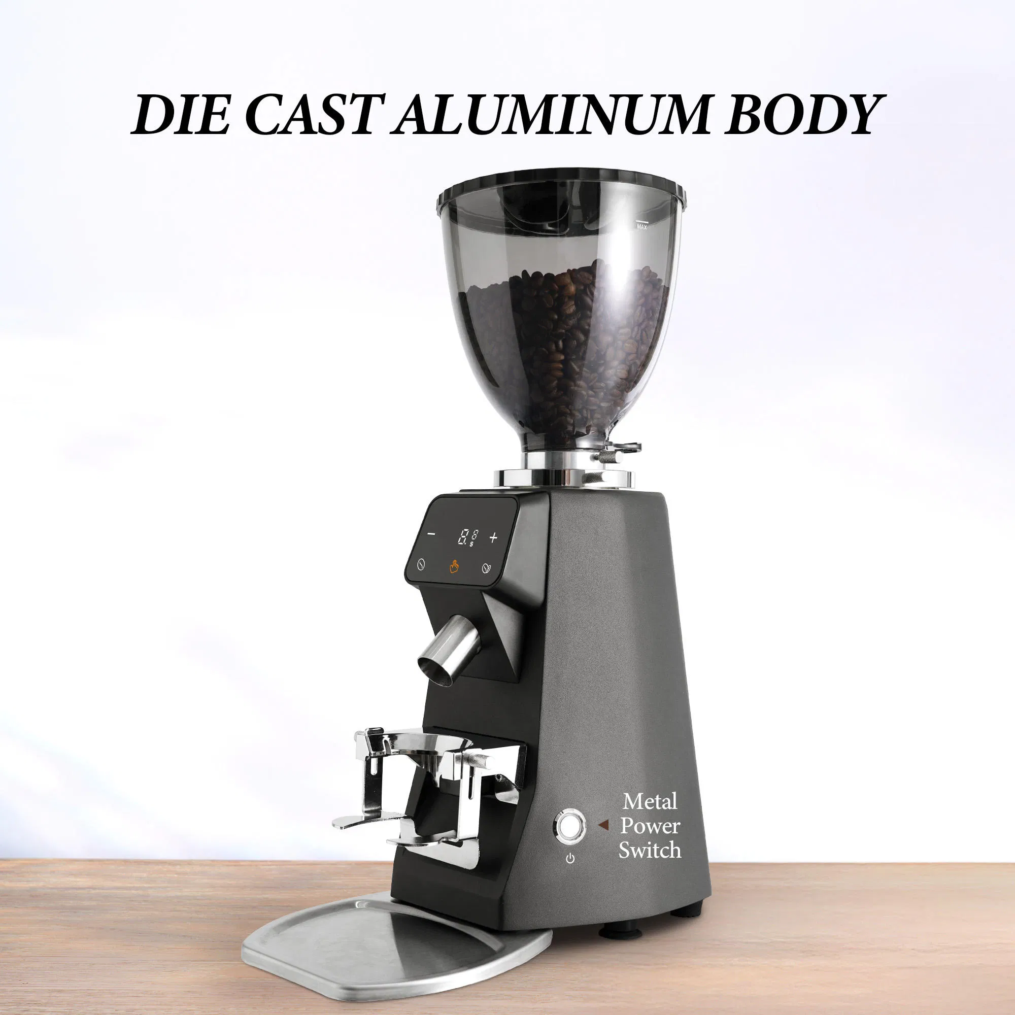 Large 500g Hopper 100 Settings Espresso Grinder Professional 64mm Burr Coffee Grinder