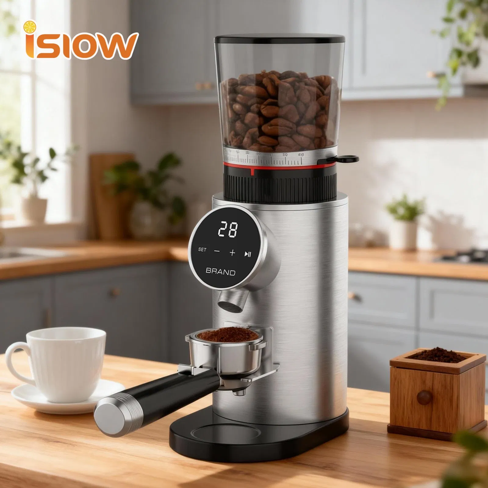 Cg-003 Professional Touch Screen 48mm Stainless Steel Conical Burr Automatic Electric Coffee Bean Grinder