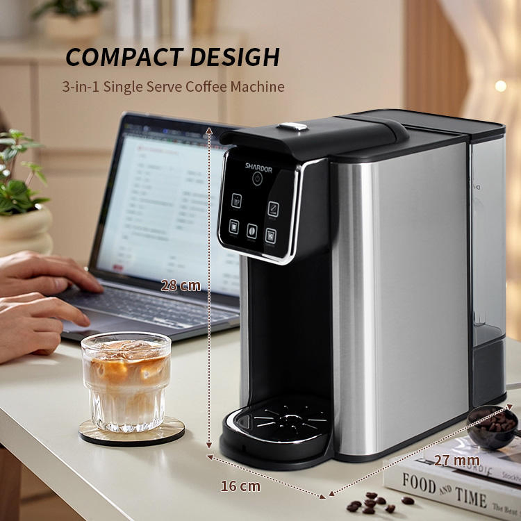 3-in-1 Single Serve K Cup and Ground Self-Cleaning Coffee Maker Machine