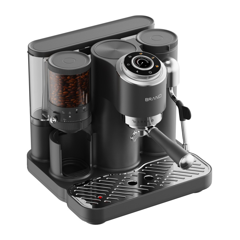 Italian 15 Bar Professional Electric Semi Automatic 3 in 1 Espresso Coffee Maker Machine with Grinder Function