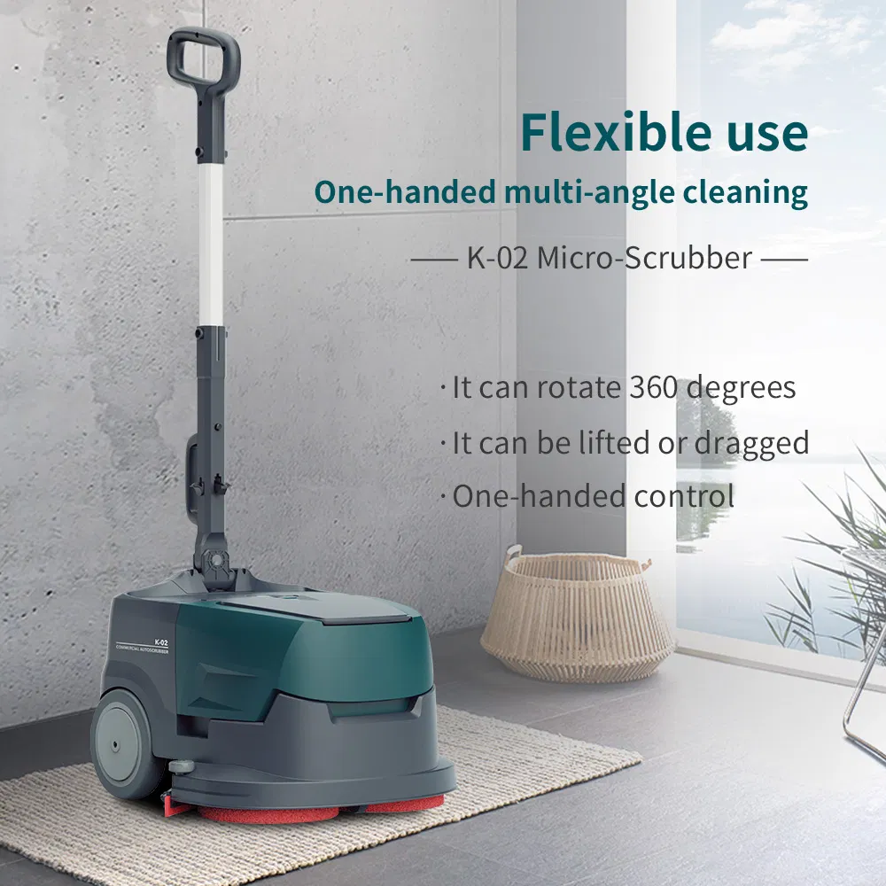 Hand-Push Floor Vacuum Scrubber Washing Cleaning Machine for coffee Shop Restaurant Office