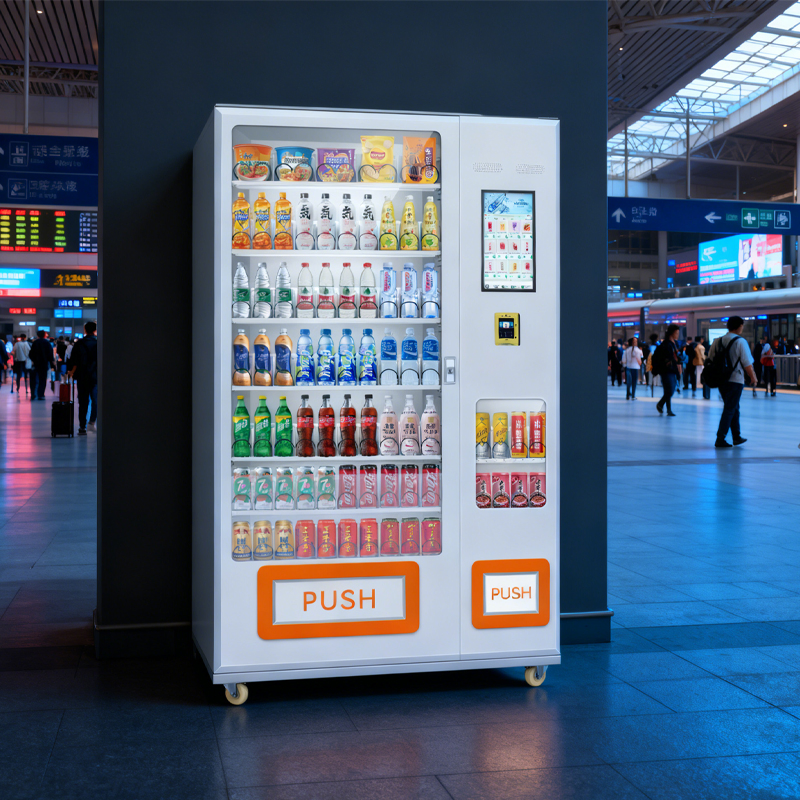 Versatile Beverage Vending Machine Supporting Hot and Cold Drinks Including Coffee Tea and Sodas for Office Environments Perfectly