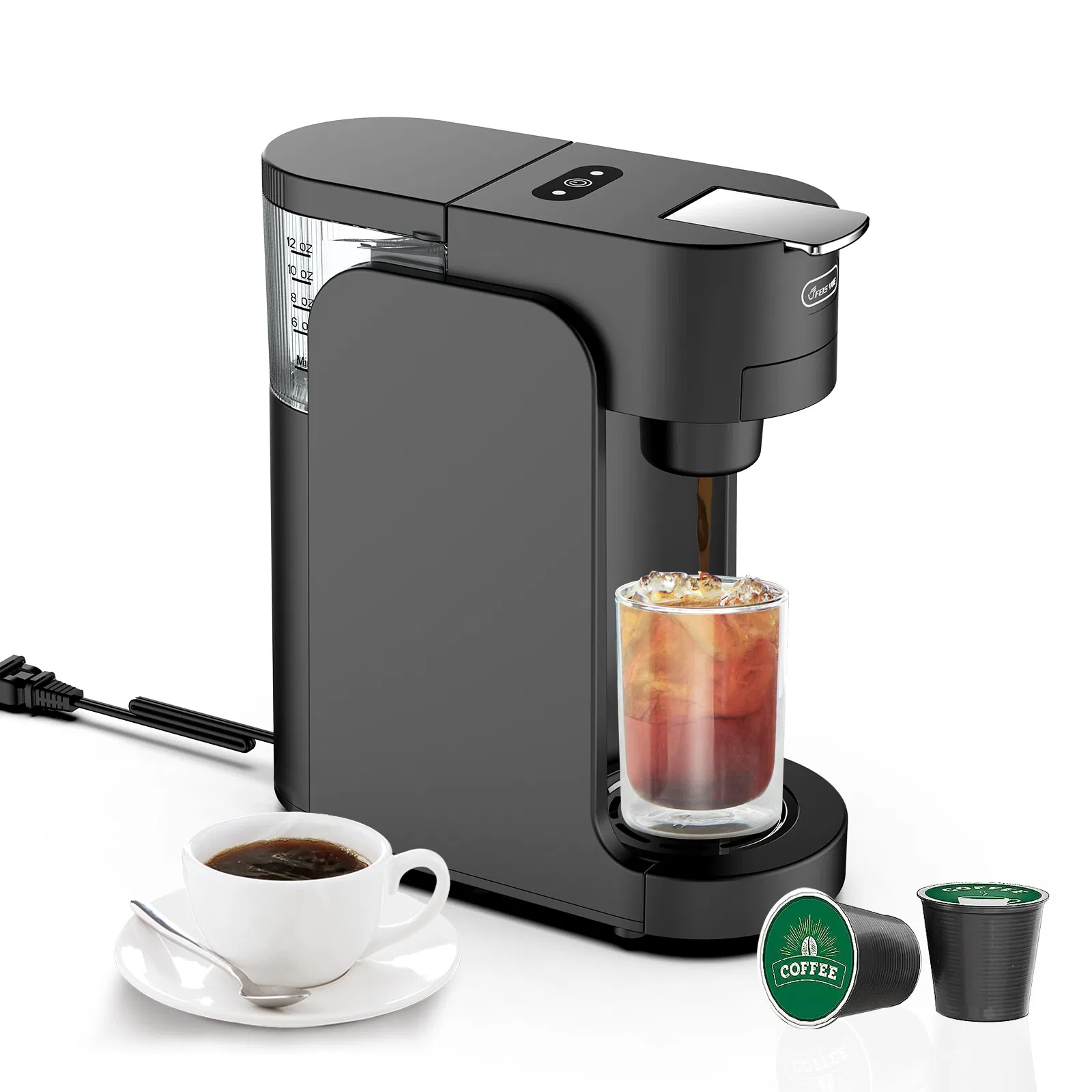 Retro Mini Capsule Coffee Machine - Automatic Home Brewing for Italian Espresso &amp; American