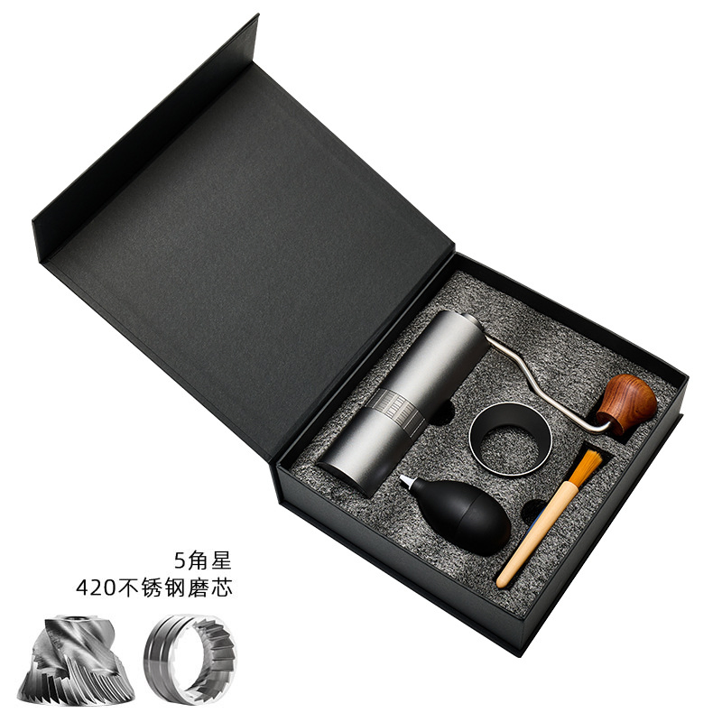 Manual Coffee Grinder Al-Alloy Body 420 Stainless Steel Burr Portable