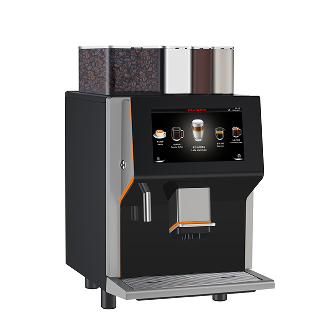 Dr. Coffee 1 Bean Hopper and 3 Soluble Powder Container Commercial Coffee Machine