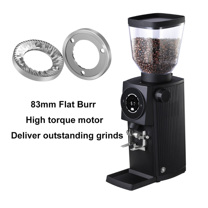 Premium 83mm Electric Burr Grinder for Coffee Shops
