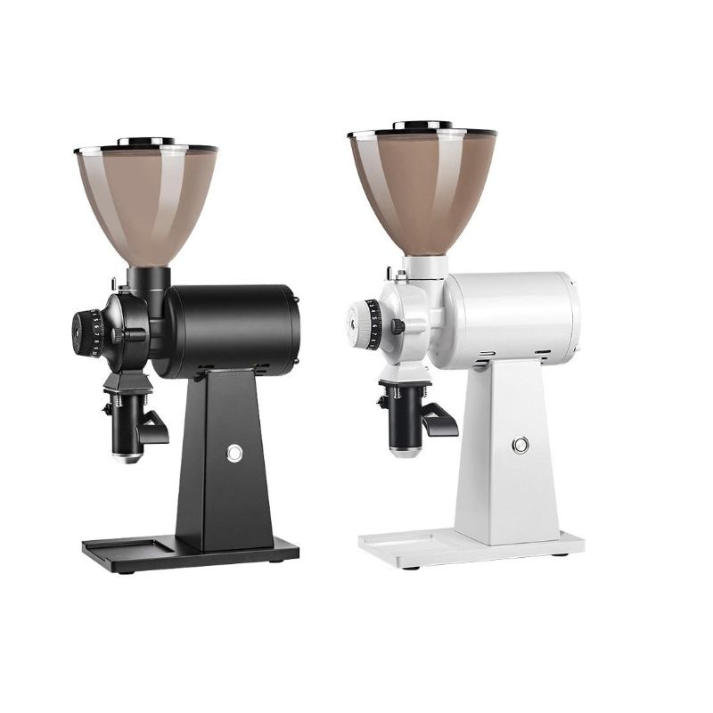 Commercial 90mm Titanium Alloy Coffee Grinder Flat Burr Machine Adjustable Grinding Powder Size Electric Coffee Grinder