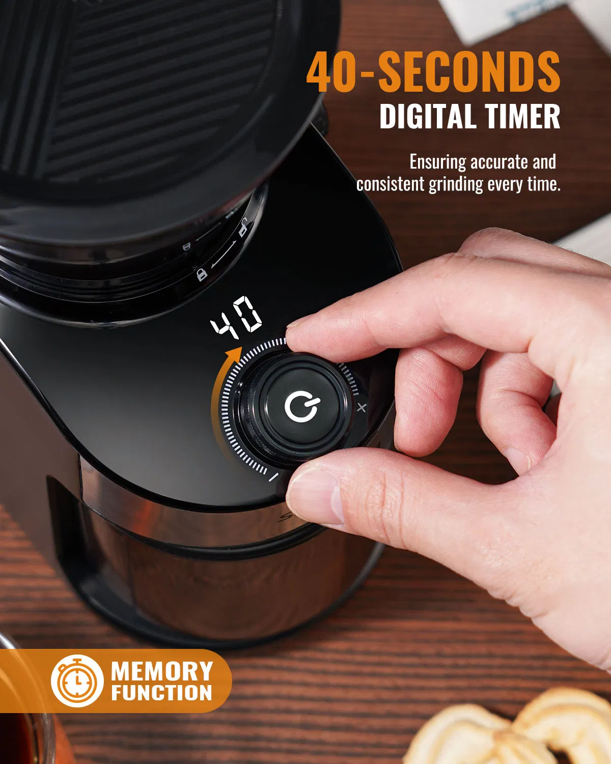 Anti-Static Conical Burr Coffee Grinder Adjustable Burr Mil Grind Setting 2-12 Cup New Fashion Grindermachine