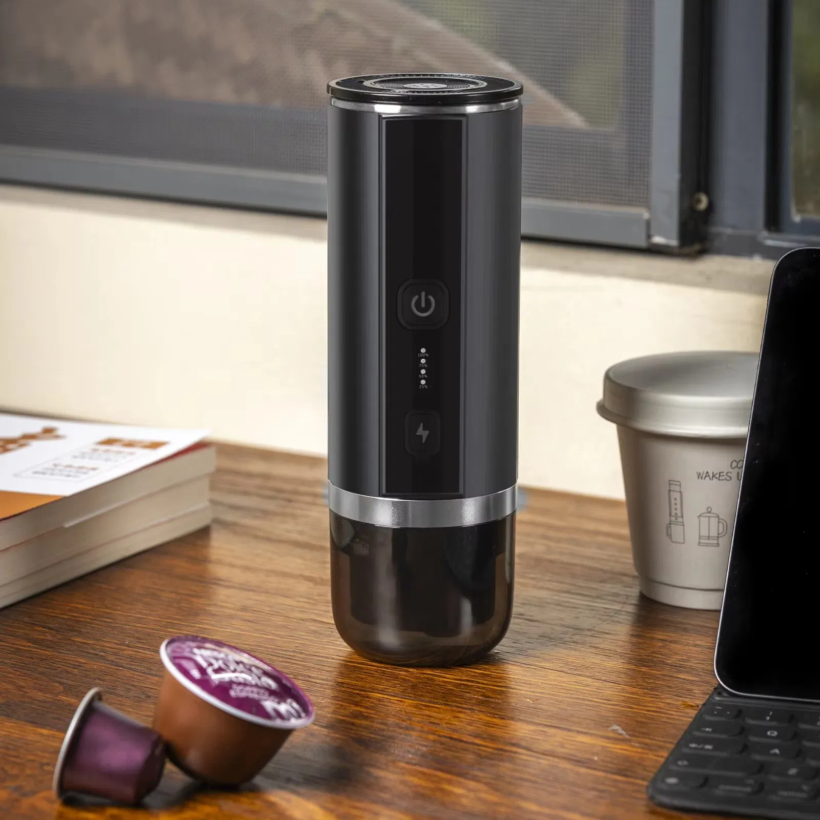 Single Serve K Cup 3 in 1 Travel Mini Capsule Espresso Machine Portable Coffee Maker Efficient Compact Coffee Maker for Nespresso Capsules and Easy Use