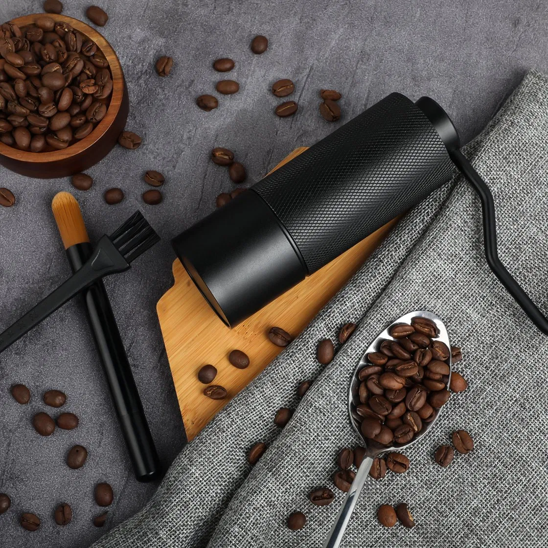 Portable Travel, Camping Home Brewing Adjustable Manual Burr Coffee Grinder Set with Stainless Steel Body and Precise Settings