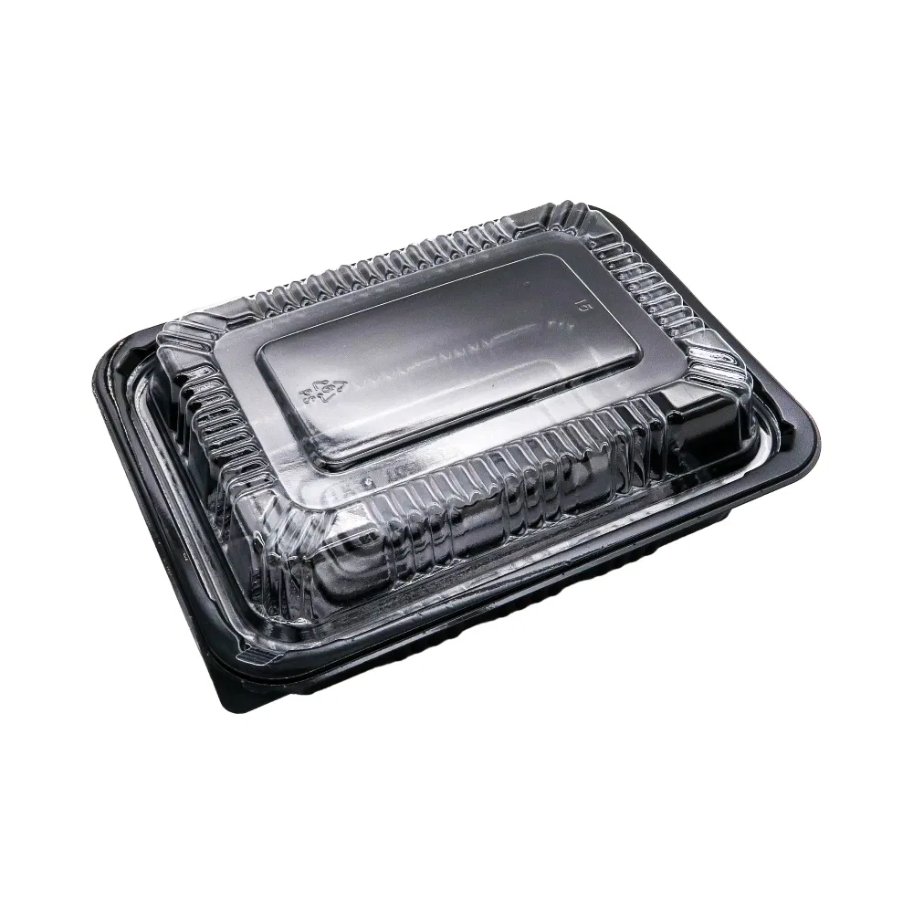 Contenedor de comida desechable de plástico ecológico para llevar al por mayor, envase desechable para microondas, caja de almuerzo para llevar