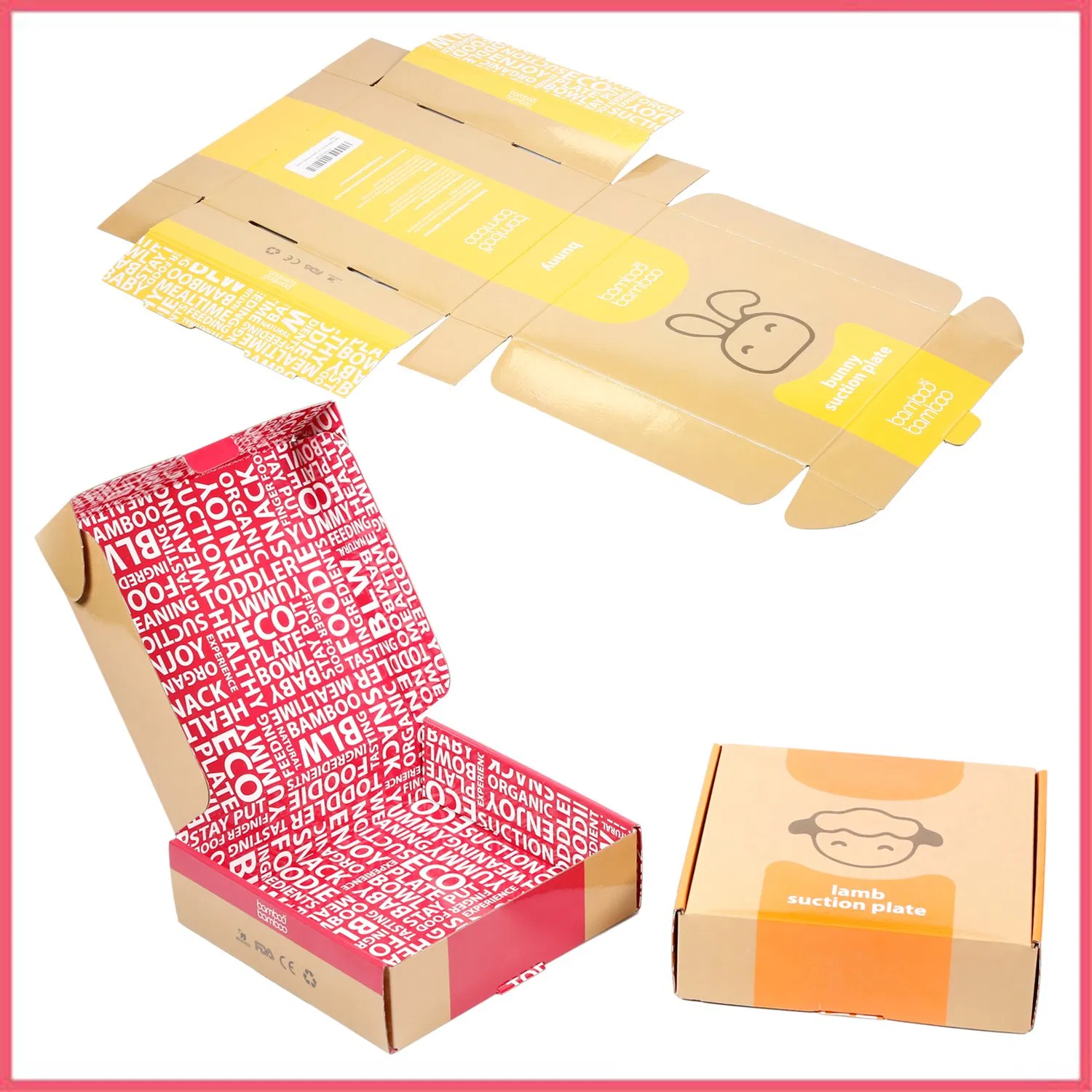 Fabricante Fsc Amazon E-Commerce Impresión Simple o Doble Cara Personalizada Logo Impreso Caja de Cartón de Papel Corrugado para Envío de Paquetes Regalo