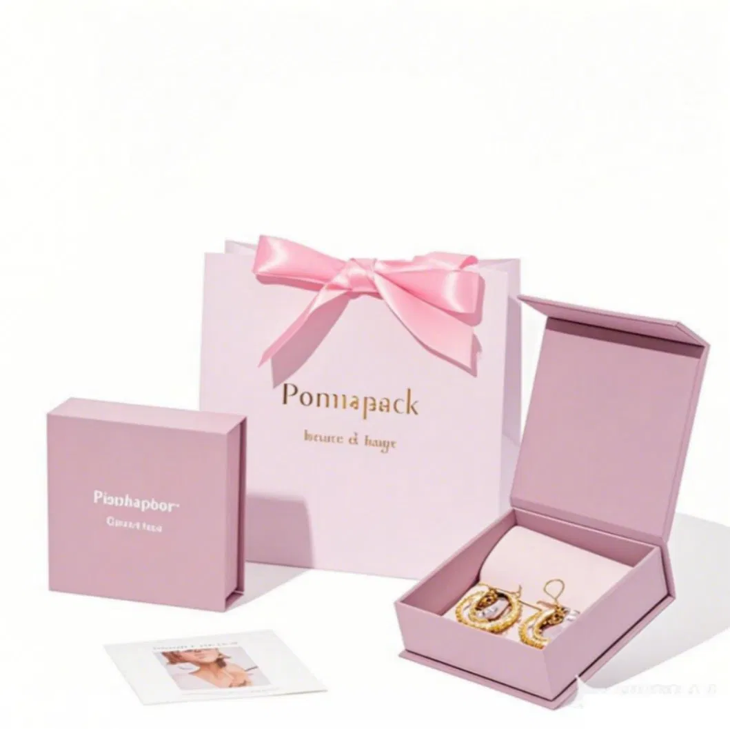 Caja de embalaje de joyería personalizada, elegante, delicada, duradera y con estructura rígida al por mayor