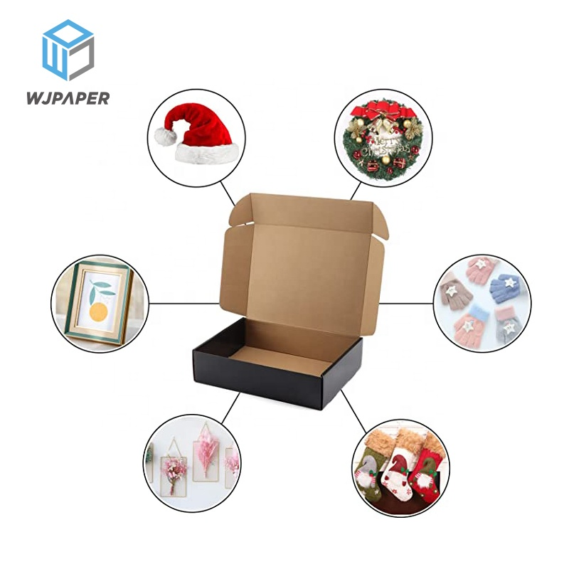 Cajas de envío de cartón corrugado plegables para empaque de camisetas con logo personalizado