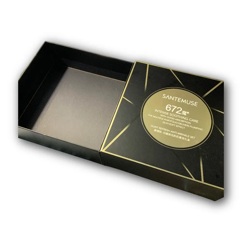 Caja de regalo de cosméticos de lujo personalizada, embalaje de papel rígido para productos de maquillaje premium