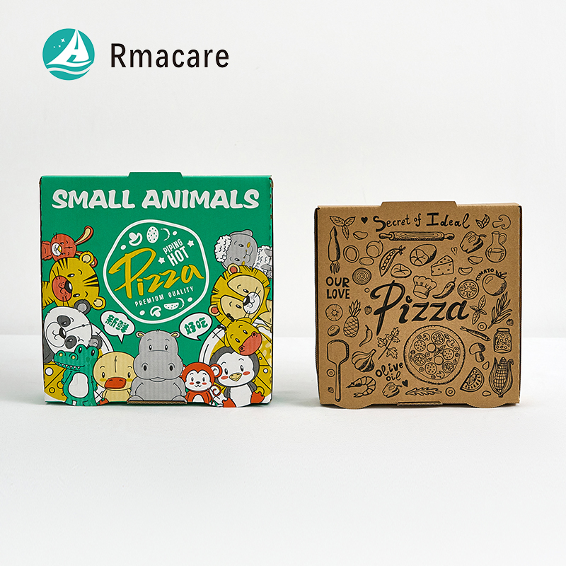 Caja de pizza personalizada de alta resistencia 21.5*21.5*4.5cm Pedido al por mayor Precio de fábrica Embalaje de pizza Caja de cartón duradera