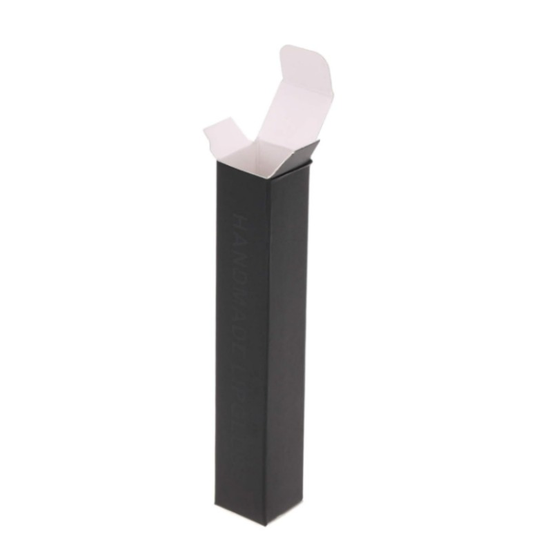 Caja de embalaje de brillo labial negra reutilizable y plegable para pequeños regalos