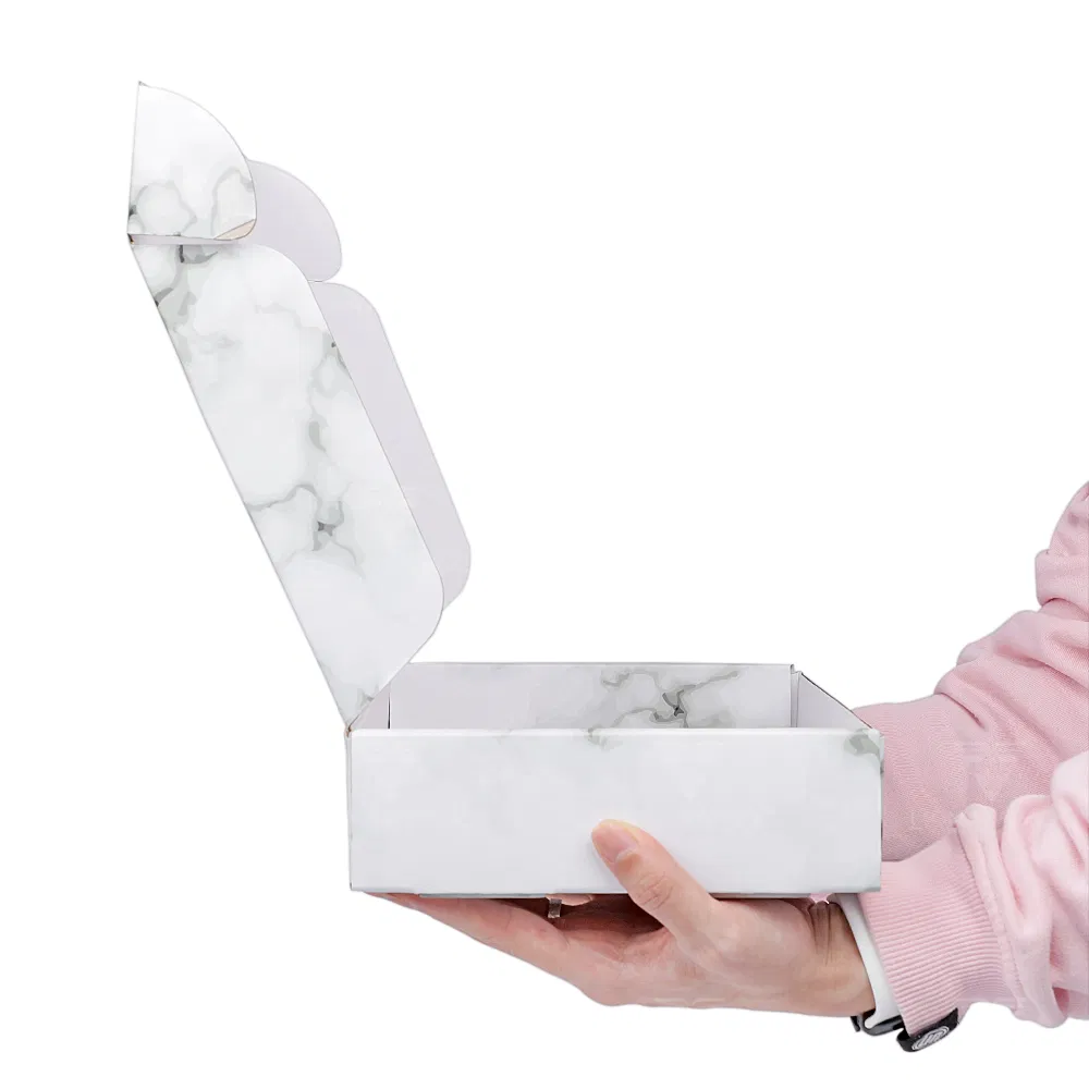 Caja de cartón para regalo con logo, embalaje cosmético blanco, envío, caja personalizada impresa