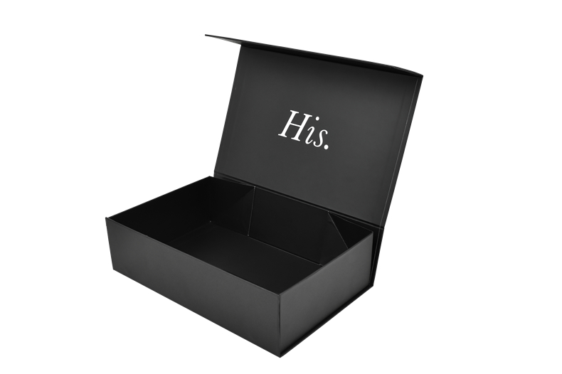 Cajas de cartón rígido de alta calidad, cajas de regalo de papel negro para hombres, cajas de regalo de lujo con cierre magnético y tapa abatible