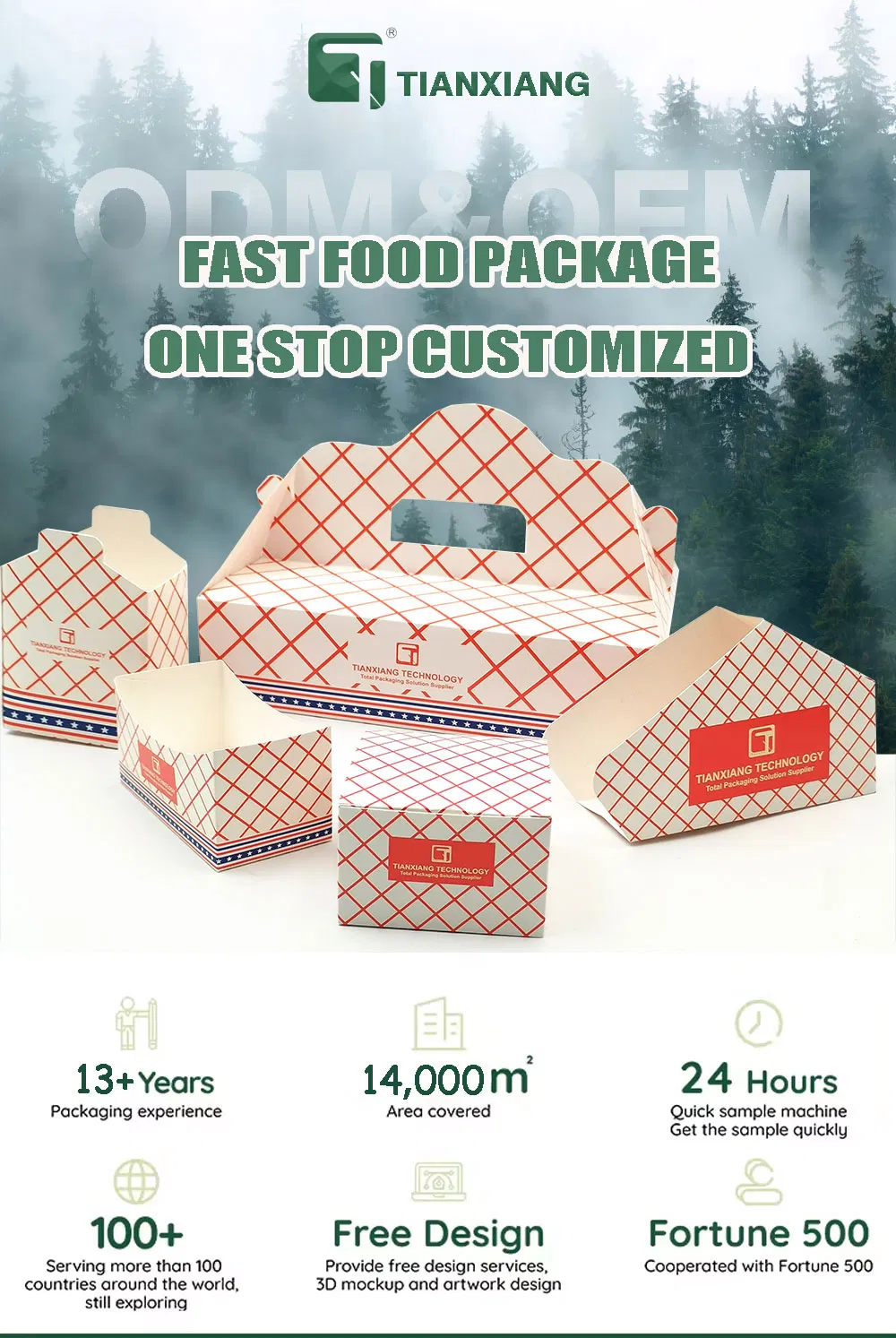 Caja de embalaje de catering negro