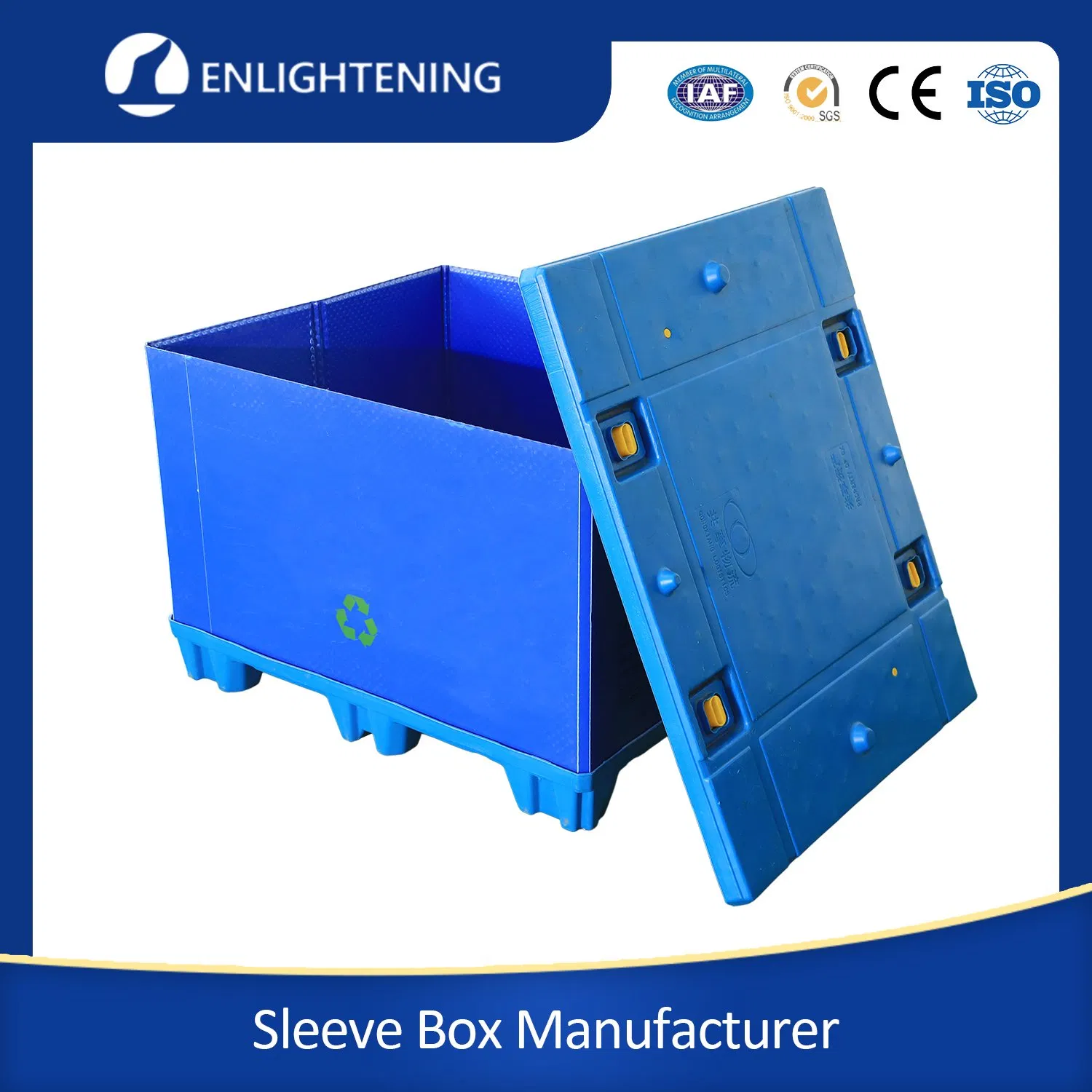 Caja de embalaje plástica retornable personalizada de alta calidad industrial con resistencia a los UV volumen 800L con puerta de acceso