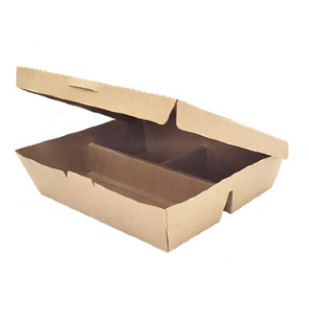 Venta caliente de envases de papel desechables para restaurantes chinos, cajas de comida biodegradables rápidas, envases para comidas listas