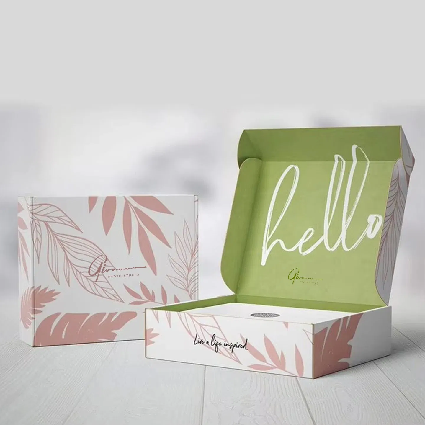 Cajas de envío impresas personalizadas y coloridas, cajas de embalaje de cartón corrugado