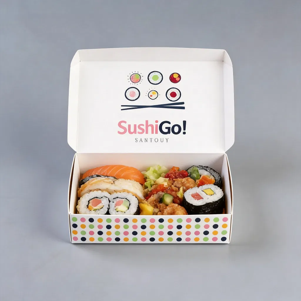 Caja de sushi de papel de embalaje de alimentos de lujo a medida