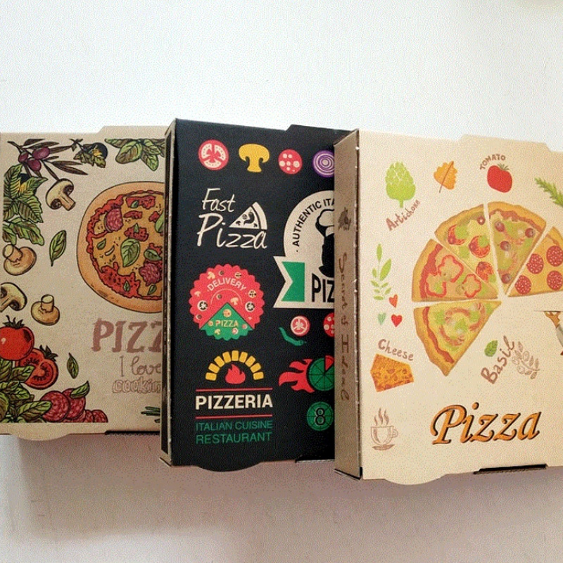 Caja de cartón rígido personalizada desechable para empacar pizza corrugada