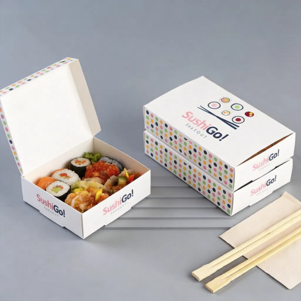 Caja de sushi de papel de embalaje de alimentos de lujo a medida