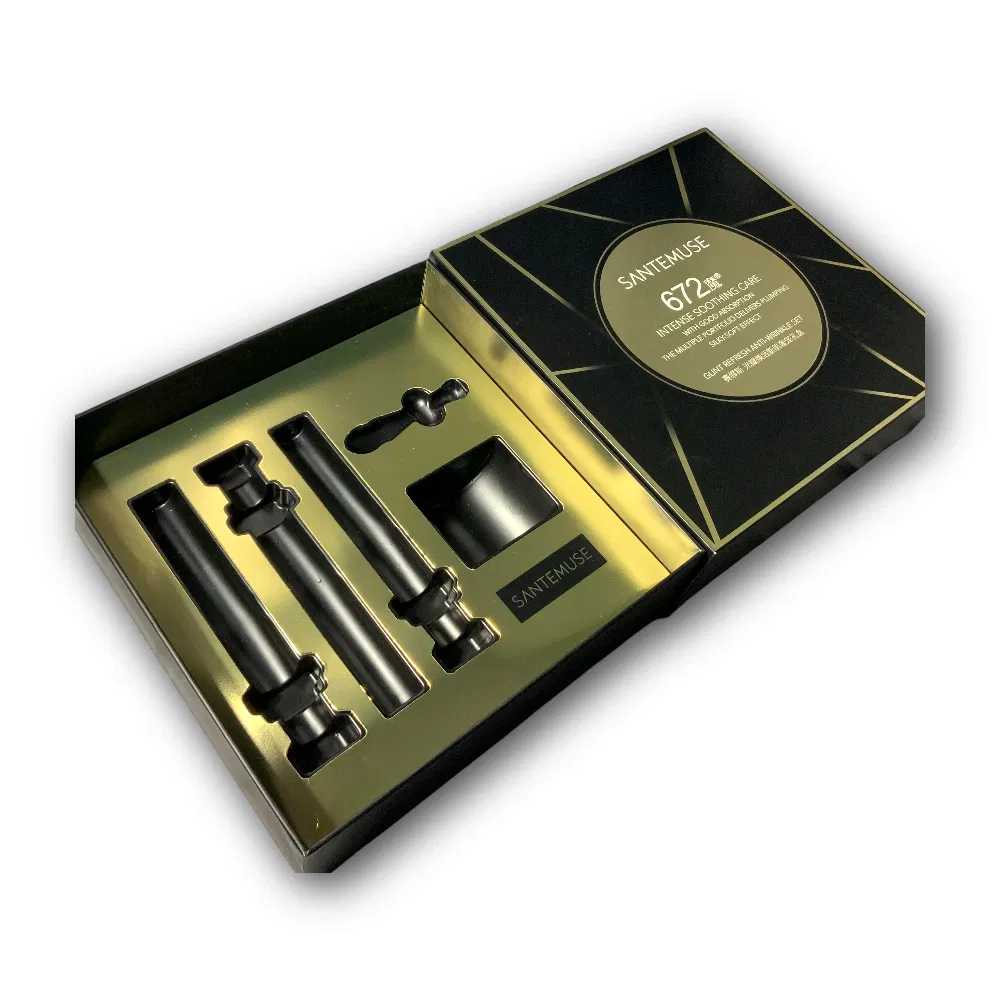 Caja de regalo de cosméticos de lujo personalizada, embalaje de papel rígido para productos de maquillaje premium