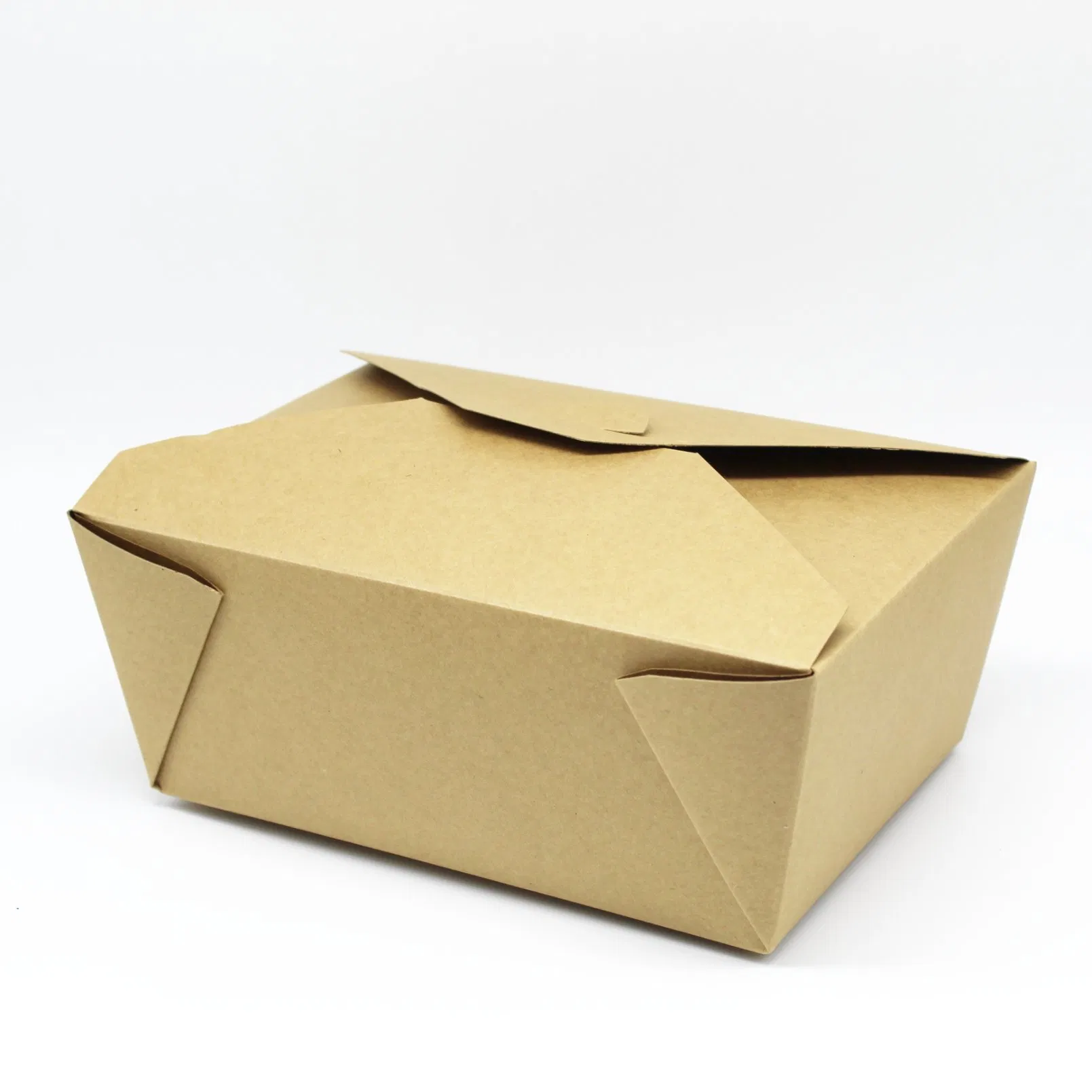 46oz Caja de papel kraft resistente para empaquetar alimentos