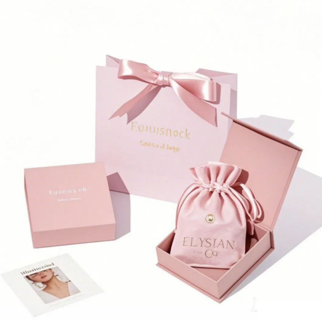 Caja de embalaje de joyería personalizada, elegante, delicada, duradera y con estructura rígida al por mayor