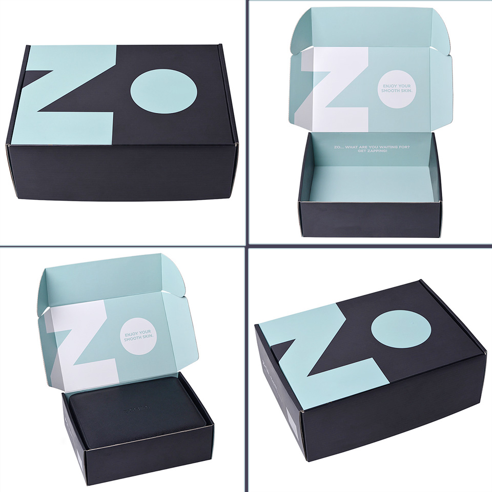 Caja de envío de cartón corrugado E Flute impresa con logotipo personalizado, grande, ecológica, para embalaje de cosméticos, regalos, joyas y perfumes