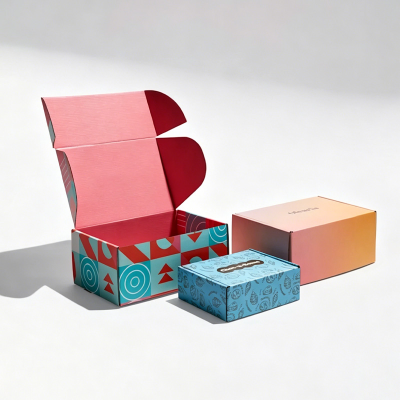 Impresión en CMYK en cajas de cartón corrugado con logotipo impreso