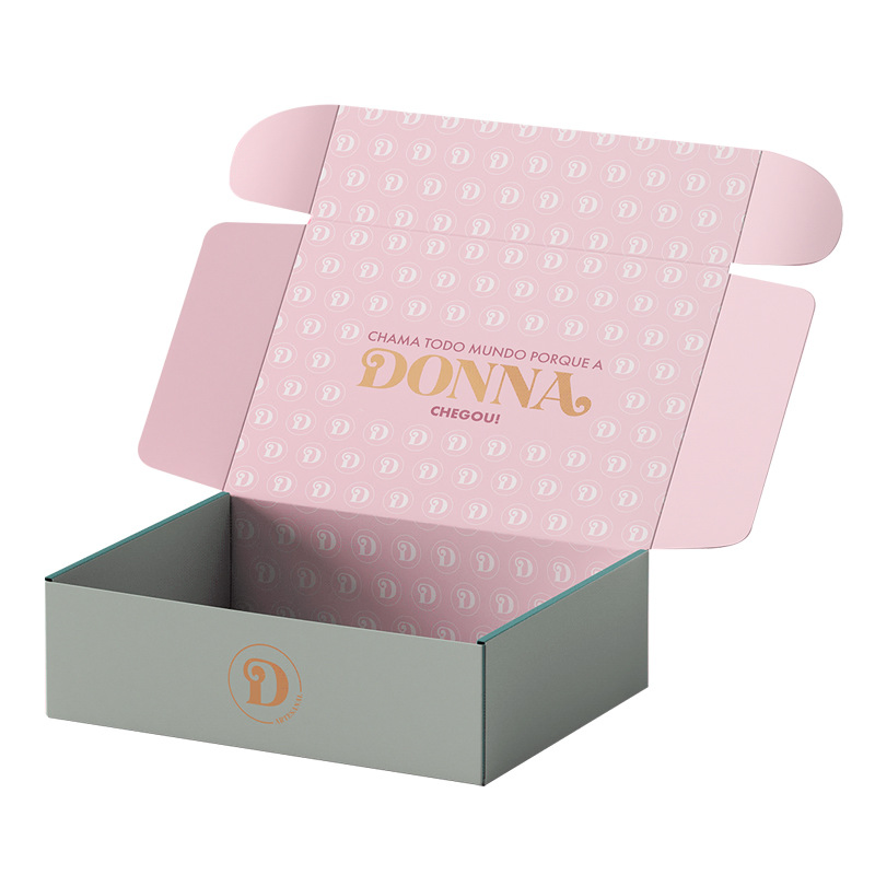 Caja de embalaje de papel corrugado rectangular para envío de zapatos impresos con logotipo reciclable personalizado