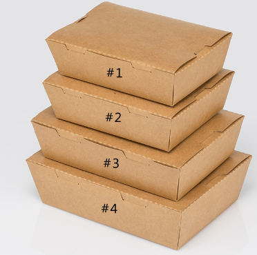Caja de embalaje de papel kraft impresa con logotipo personalizado para almuerzo de comida rápida y pollo frito