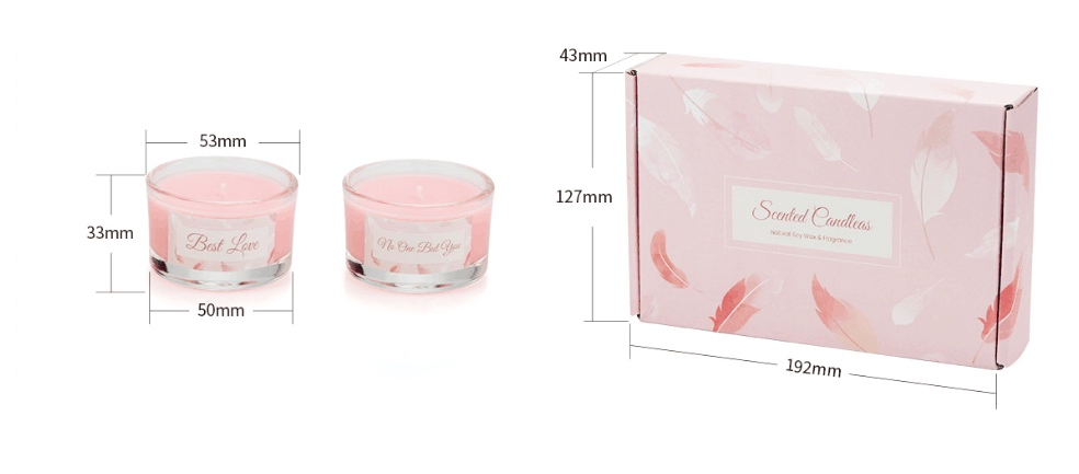 Caja de regalo de China, caja de envío de regalos al por mayor, caja de vela aromática en miniatura de vidrio rosa única para presente, cumpleaños, boda, recuerdo de fiesta, aniversario