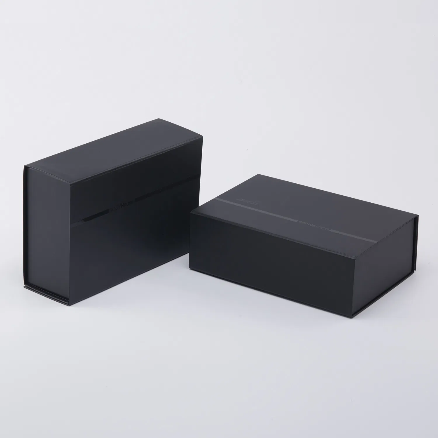 Caja de embalaje personalizada a granel de fábrica, caja de regalo plegable de cosméticos, caja de cartón negra y blanca, cartón plegable