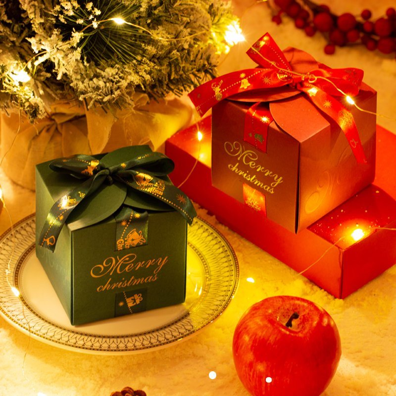 Producto de regalo navideño impreso con logo personalizado, caja de cartón rígido de lujo, embalaje de cajas cuadradas