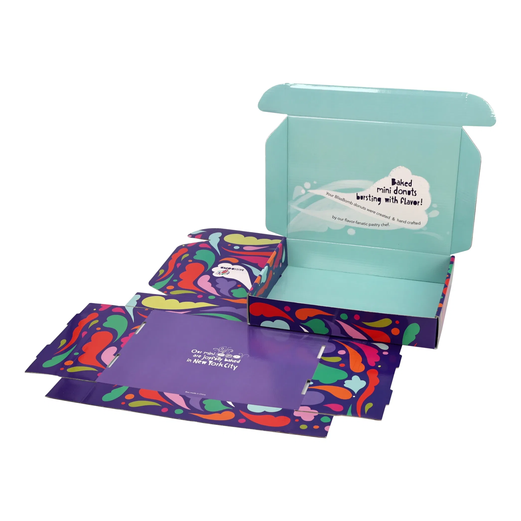 Caja de cartón kraft de papel corrugado E-Flute plegable personalizada de dos lados para ropa, zapatos, alimentos, prendas, cosméticos, embalaje, envío, empaquetado, mailer y regalo