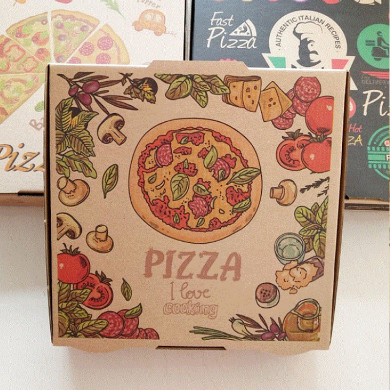 Caja de cartón rígido personalizada desechable para empacar pizza corrugada