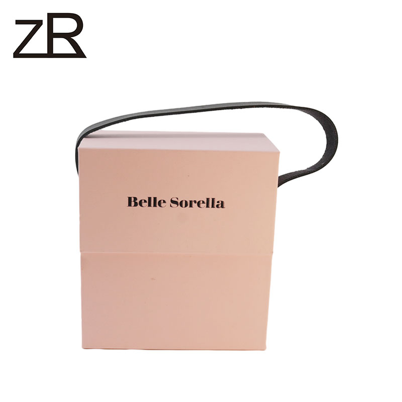 Caja de embalaje de cartón impreso de lujo de alta gama con asa portátil para empaquetar joyería de pequeñas empresas, personalización de logo