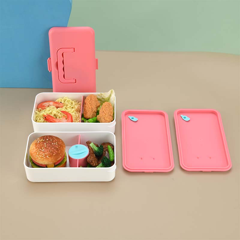 Conjunto de Bento de Alta Calidad OEM ODM de Doble Compartimento para Preparación de Comidas, A Prueba de Lavavajillas y Libre de BPA, Calidad de Exportación con Caja de Embalaje Personalizada
